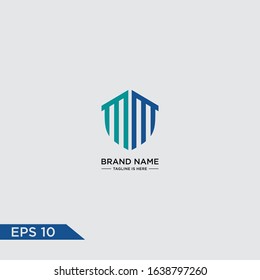Letters MM security Home Shield Creative Business Logo