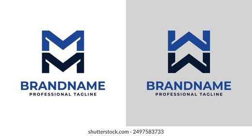 Buchstaben MM WW Monogramm Logo, für jedes Unternehmen mit MM WW Initialen