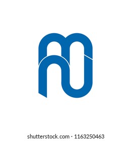 letters mn curves monogram logo vector