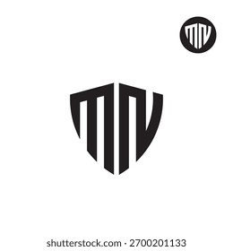 Letters MN Logo Shield Design