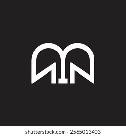 letters mn simple geometric lines logo vector 