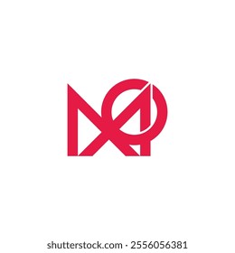 letters mo linked arrow simple geometric line logo vector 