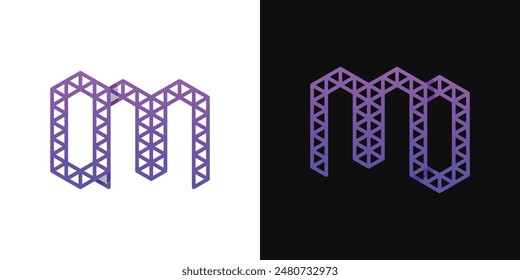 Letters MO and OM Polygon Logo, suitable for business related to polygon with OM or MO initials