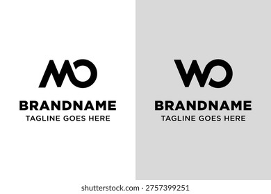Letters MO WO Monogram Logo Set, suitable for MO OM WO OW Initials Brand