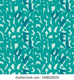 Letters modern pop-art decorative pattern for the background, tile and textiles. It is assembled from modular parts. Vector. Seamless.