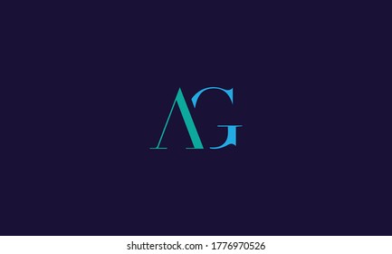 Letters monogram icon logo AG or GA
