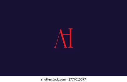 Letters monogram icon logo AH or HA