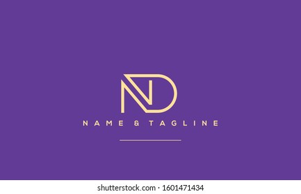 Letters monogram icon logo ND,DN,D and N