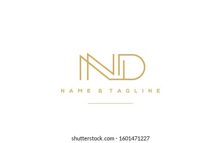 Letters monogram icon logo ND,DN,N and D