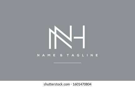 Letters monogram icon logo NH,HN,N and H