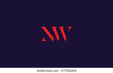 Letters monogram icon logo NW or WN