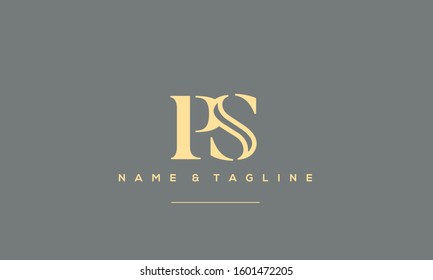 Letters monogram icon logo PS,SP,S or P