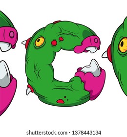 Letters С Monster Font. Zombie font