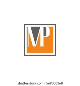 Letters MP orange gray