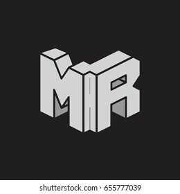 letters mr 3d design logo.
