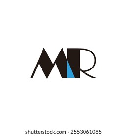 letters mr simple linked thick font simple logo vector 