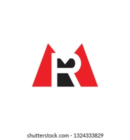 letters mr simple negative space triangle geometric logo