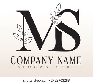 Las letras MS presentan un concepto de diseño audaz pero minimalista.