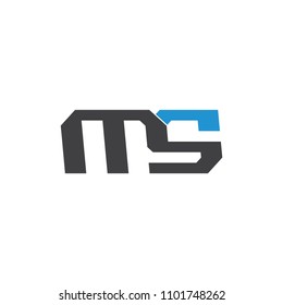 letters ms geometric design logo vector 