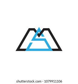 letters ms lines art triangle logo