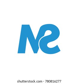 letters ms link line art abstract logo vector 