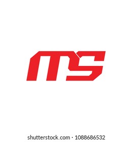 letters ms linked geometric design logo vector