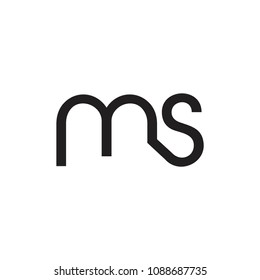 letters ms simple linear design logo vector