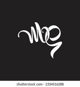 letters ms simple linked ribbon logo vector