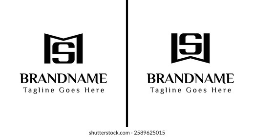 Letters MS and WS Monogram Logo, for business with MS SM WS SW initials