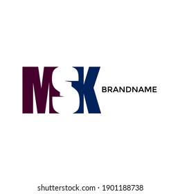 Letters Msk Vector Logo Design Blue Stock Vector Royalty Free