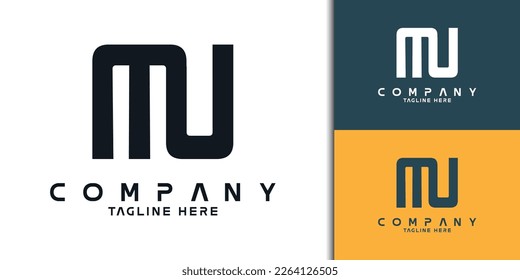 Letters MU MI Logo design ,Minimal line design logo,suitable for company logo, business logo, and brand identity