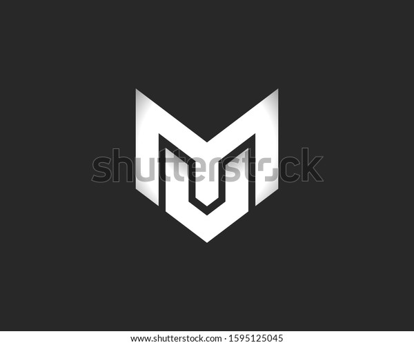 Letters Mu Mv Logo Monogram Combination Stock Vector (Royalty Free ...