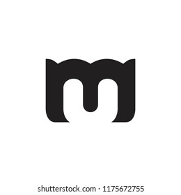 Letters Mu Simple Logo Vector