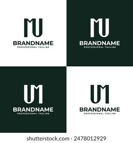 Letters MU and UM Monogram Logo, suitable for any business with UM or MU initials