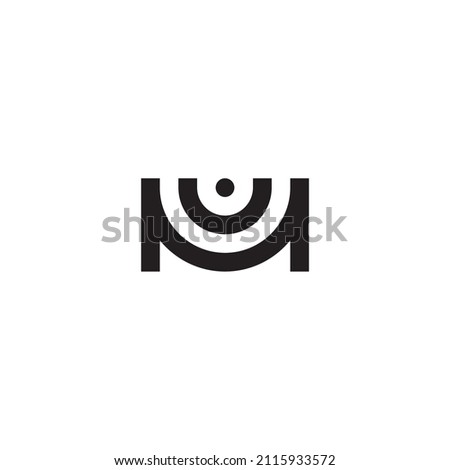 
letters M,U and W circle simple symbol logo vector