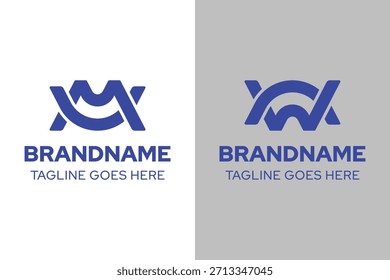 Letras MU o WN Monogram Logo, adecuado para cualquier negocio con iniciales MU WN NW