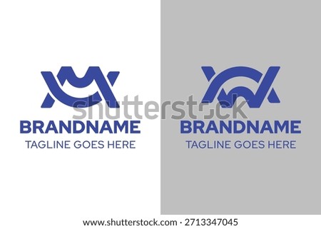 Letters MU or WN Monogram Logo, suitable for any business with MU UM WN NW initials