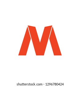 letters mv simple geometric logo vector