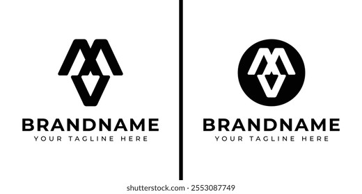 Buchstaben MV- oder VM-Monogramm-Logo, geeignet für jedes Unternehmen mit MV- oder VM-Initialen