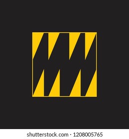 letters mw abstract square logo 