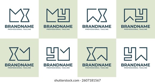 Letters MX XM MY YM WX XW WY YW Monogram Logo