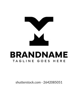 Letters MY or YM Monogram Logo, suitable for any business with MY or YM initials