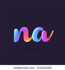 Letters N & A 3D logo, multi colour gradient letters icon vector template.
