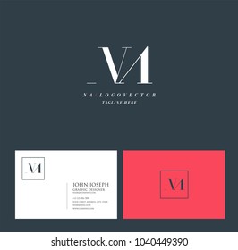 Letters N A, N & A joint logo icon with business card vector template.