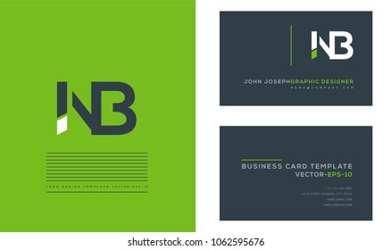 Letters N B, N & B joint logo icon with business card vector template.
