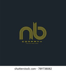 Letters N & B joint logo icon. Stroke letter vector element.