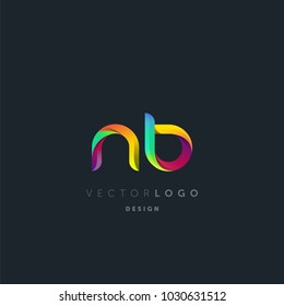 Letters N B, N & B logo, multi colour letters icon vector template.

