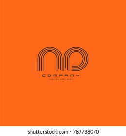 Letters N & D joint logo icon. Stroke letter vector element.
