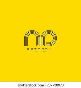 Letters N & D joint logo icon. Stroke letter vector element.