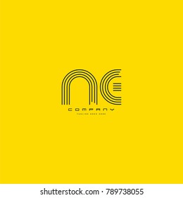 Letters N & E joint logo icon. Stroke letter vector element.